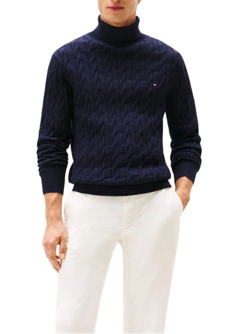 Maglioncino intrecciato a collo alto Tommy Hilfiger | MW0MW40439DW5